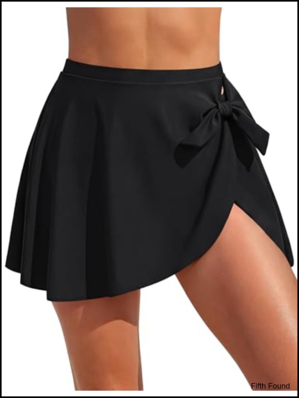 High Waisted Bikini Bottoms Detachable Swim Skirt Ruched Tie Side